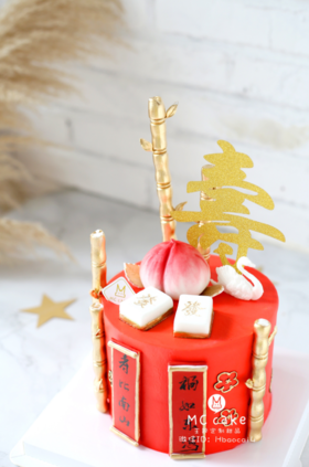 寿桃竹子对联【深色色素较重】