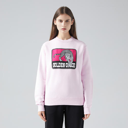 GOLDEN GOOSE 黄金鹅 女士logo徽标动物图案印花圆领卫衣 G36WP029.S4 商品图1
