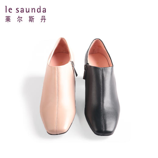 莱尔斯丹时尚方头粗跟高跟及踝短靴2T53101 商品图2