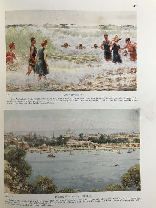 1923年 大洋洲风景图集 59幅插图（含32幅彩色） 漆布精装18开 商品图8
