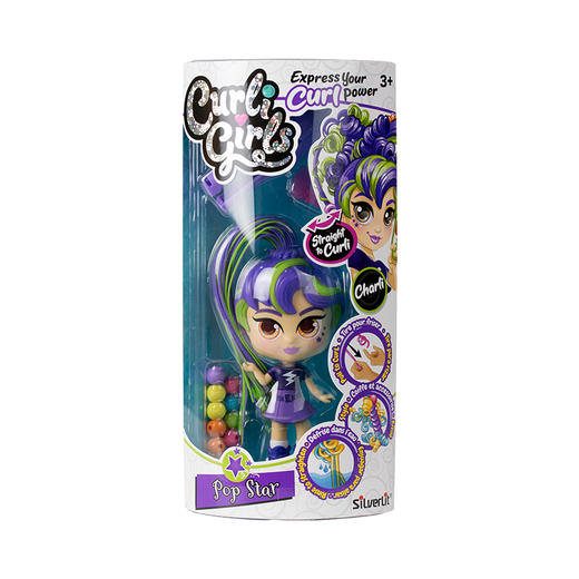 银辉  卷卷魔发女孩儿童精致时尚可变装仿真玩具礼盒 商品图3