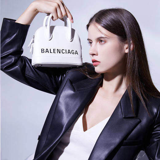 Balenciaga 巴黎世家 女士VILLE系列牛皮小粒纹小牛皮极小号手提包550646 1IZ13 商品图9