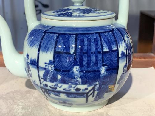 杜芳星：柴窑宋人斗茶图提梁壶 商品图0