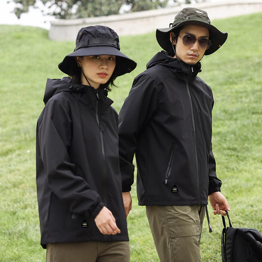 NMJ-1001秋冬2021新款防水薄料纯色户外休闲登山男女款轻便风衣 商品图1