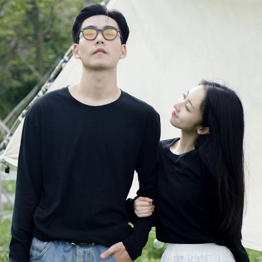 HALVIN DIARY长袖莫兰蒂纯棉T恤，六色男女同款经典百搭，减龄百搭显瘦好版型，入秋必备T恤 商品图1