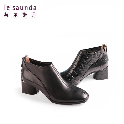 莱尔斯丹百搭复古粗跟女鞋2T53702 商品图1