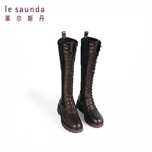 莱尔斯丹2021新款高筒骑士靴子显瘦英伦风马丁靴2T39901 商品图0