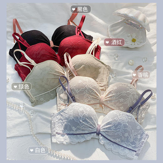 内衣女小胸显大聚拢无钢圈性感蕾丝跨境少女日系上托文胸罩套装厚 商品图1