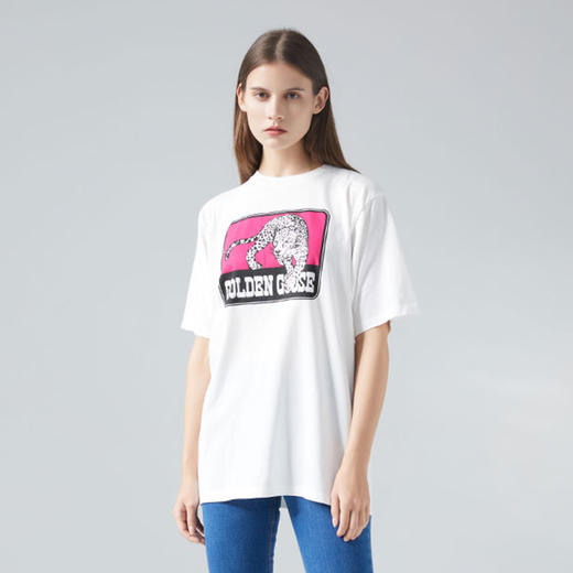GOLDEN GOOSE 黄金鹅 女士Logo徽标动物图案印花短袖T恤 G36WP026.S1 商品图6