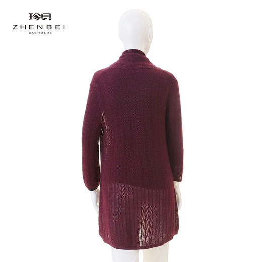 珍贝丝绒银丝提花加长女开衫66380 商品图1