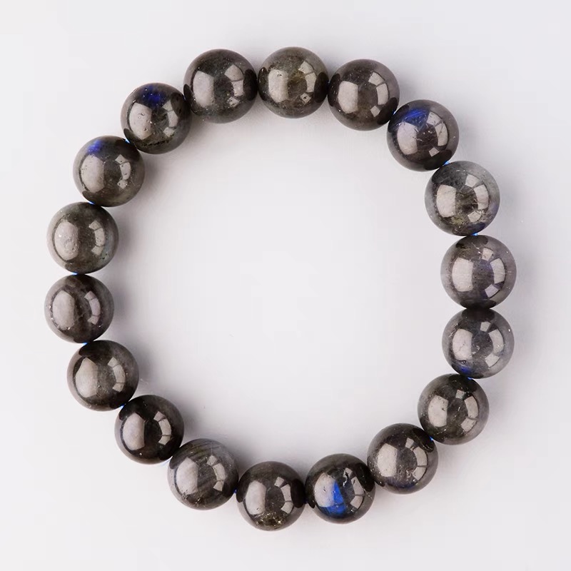 水晶手链黑月亮黑月光墨黑拉长石手链