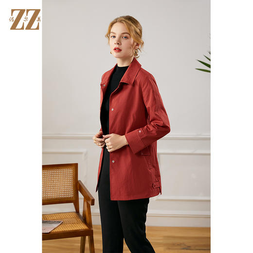 佐尔美2021秋季新款气质短款百搭风衣E13FD01 商品图2