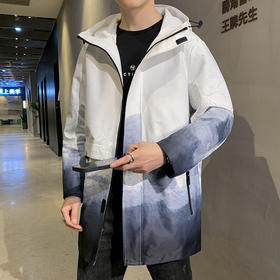 【服饰鞋包】中长款男士风衣韩版潮流宽松帅气大码男士外套