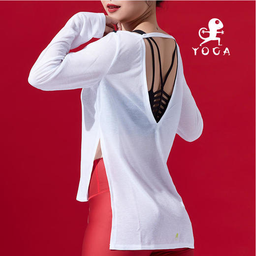壁虎瑜伽圣诞系列《雪花》云雕纱亲肤外搭长袖T恤（无胸垫） 商品图1
