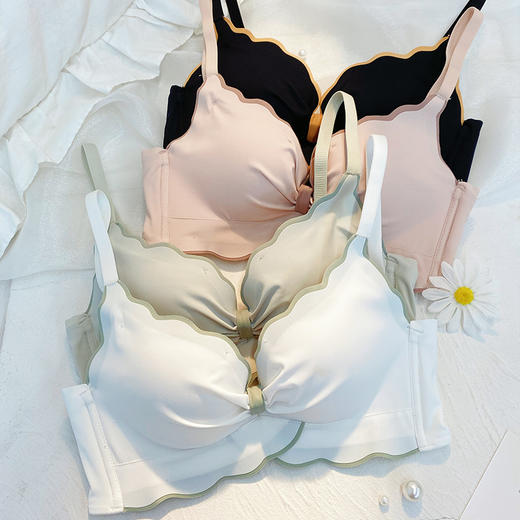 黛唯梵白色薄款内衣女小胸聚拢无钢圈多情猫调整型收副乳乳胶文胸罩夏季 商品图1
