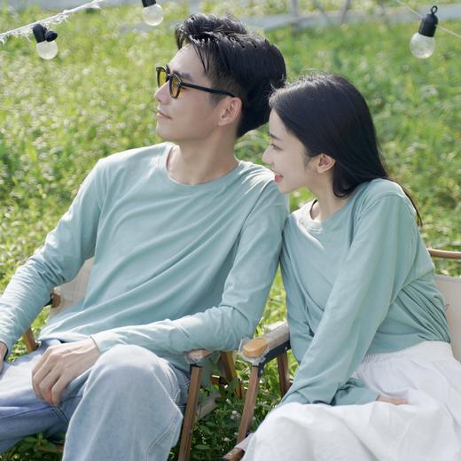 HALVIN DIARY长袖莫兰蒂纯棉T恤，六色男女同款经典百搭，减龄百搭显瘦好版型，入秋必备T恤 商品图3