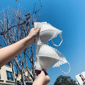 前扣式薄款性感内衣少女夏季小胸聚拢无钢圈法式三角杯bra文胸罩