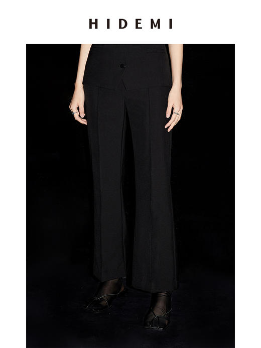 HIDEMI简约设计感微喇九分裤 商品图3