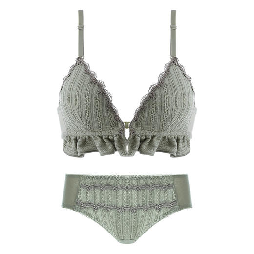 【原创】薄款前扣三角杯内衣女小胸聚拢调整型无钢圈文胸收副乳 商品图4