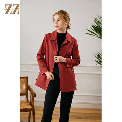 佐尔美2021秋季新款气质短款百搭风衣E13FD01 商品图0