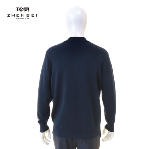 珍贝精纺羊绒半高领拉链男衫11437-2 商品图1