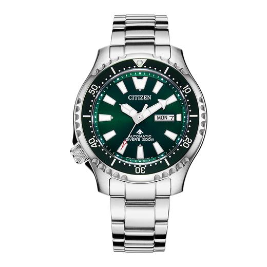 西铁城日本官方正品不锈钢蓝宝石玻璃200米潜水星期日历机械表NY0131-81XB 商品图1