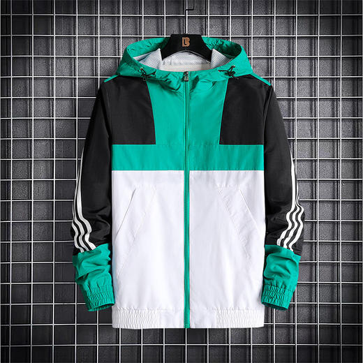 【男装】男风衣连帽宽松跑步防风上衣外套 商品图0