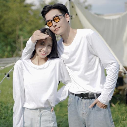 HALVIN DIARY长袖莫兰蒂纯棉T恤，六色男女同款经典百搭，减龄百搭显瘦好版型，入秋必备T恤 商品图6