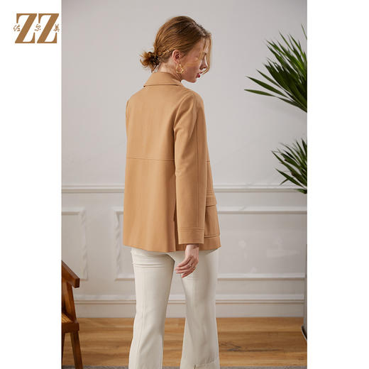 佐尔美2021秋季新款宽松方领气质短款风衣E13FD02 商品图4