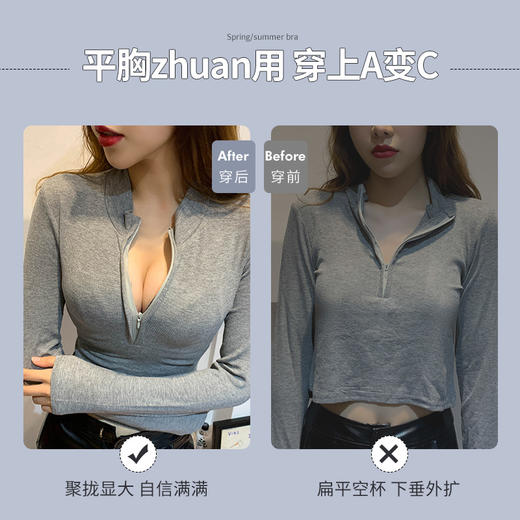 内衣女小胸显大聚拢无钢圈性感蕾丝跨境少女日系上托文胸罩套装厚 商品图3