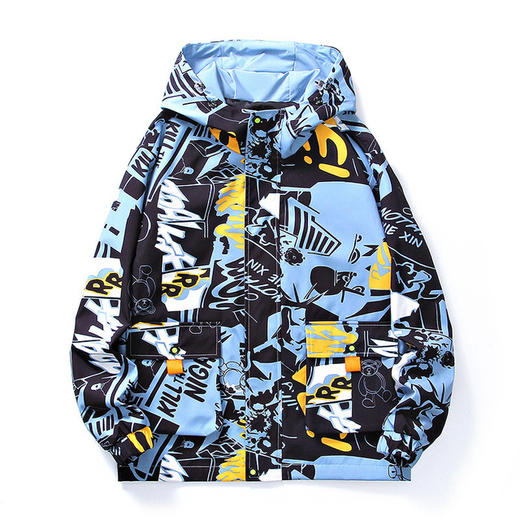 【外套】青少年连帽潮流宽松国潮靓仔印花男士大码 商品图3