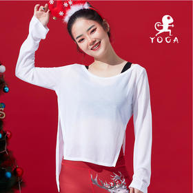 壁虎瑜伽圣诞系列《雪花》云雕纱亲肤外搭长袖T恤（无胸垫）