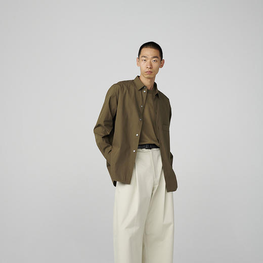 英国 STUDIO NICHOLSON SANTO SN 英伦风高支棉大口袋宽松衬衫 商品图2