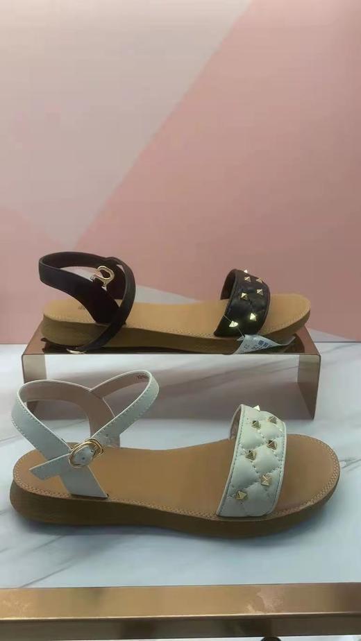 西村名物2021年夏季新款露趾平底凉鞋凉拖鞋X21BG23871 商品图0