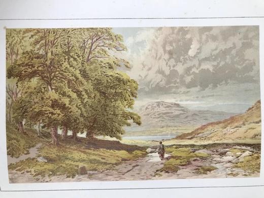 8开本 约20世纪初 水彩风景画集 16页彩色插图 真皮精装 商品图13