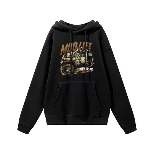 NMT-1672秋冬新款抓绒带帽潮流落肩加厚休闲宽松卫衣 商品图1