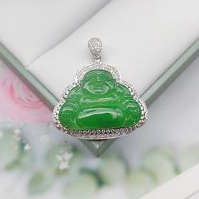 18K镶嵌翡翠佛吊坠