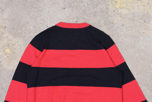 薄红黑拼色棉质 胸前标 圆领毛衣/针织衫 T-1096 商品图9