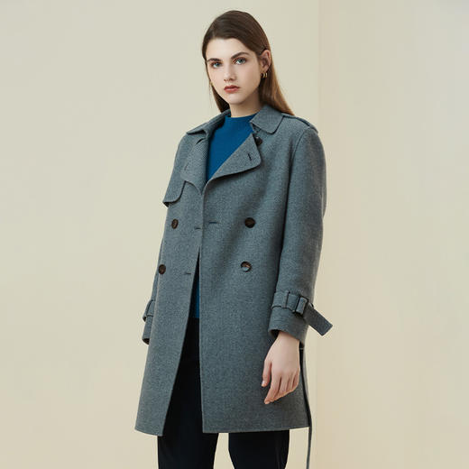 METTE羊绒世家2021年女100%山羊绒衫时尚立体绞花半高领保暖毛衣 商品图1