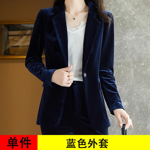 气质修身，时装版大码高端金丝绒西装外套套装XZ-9637 商品图6