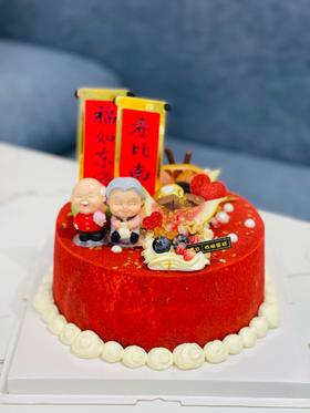 招牌低脂红丝绒祝寿蛋糕:
