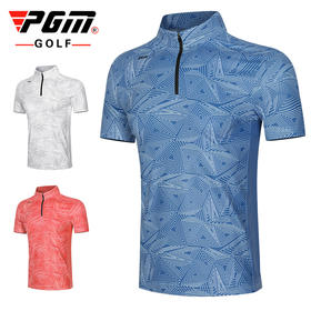 PGM 2021夏季 高尔夫短袖t恤男装运动上衣服装golf个性印花短袖