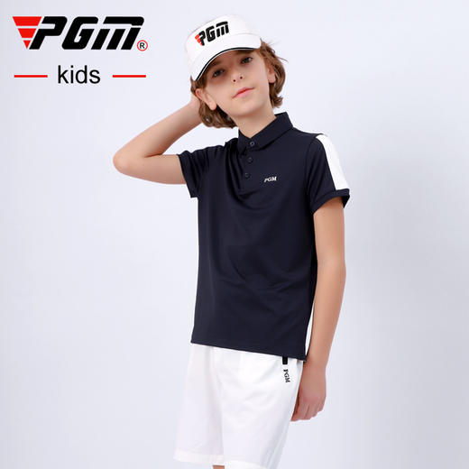 PGM青少年高尔夫衣服2021新款男童短袖T恤夏季服装透气速干童装 商品图1