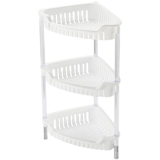 利快温哥华3层三脚架置地式三角架浴室厨房镂空多层树脂收纳架子 商品图0