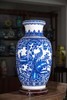 柴窑青花双面开窗荣华富贵冬瓜瓶 商品缩略图0