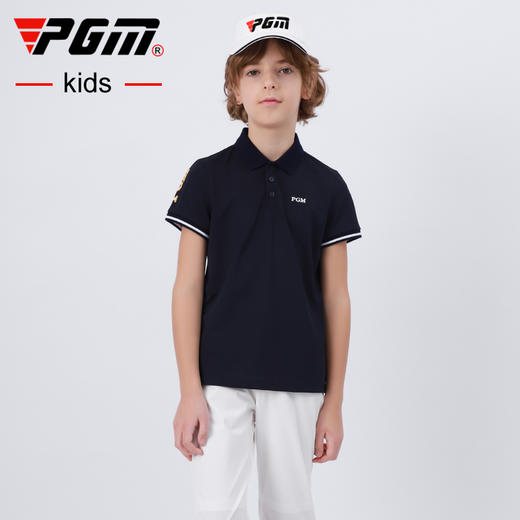 PGM儿童高尔夫球服夏季男童装短袖衣服2021新品青少年T恤上衣服装 商品图2