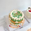 抹茶绿复古小花清新款 生日蛋糕-低糖处理无添加 商品缩略图3