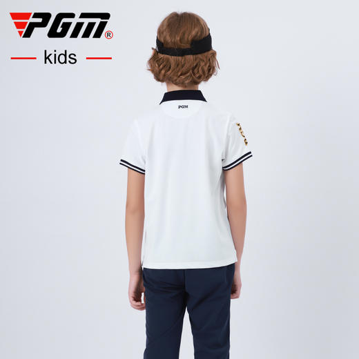 PGM儿童高尔夫球服夏季男童装短袖衣服2021新品青少年T恤上衣服装 商品图4