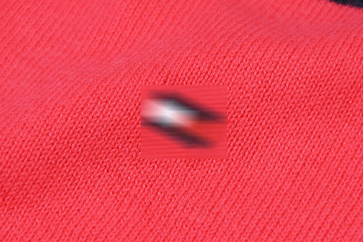 薄红黑拼色棉质 胸前标 圆领毛衣/针织衫 T-1096 商品图6