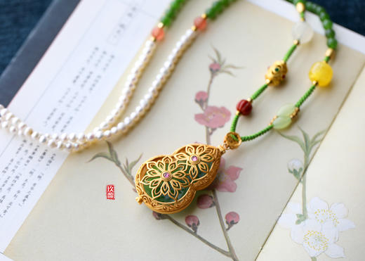S925和田玉（碧玉-苹果绿）项链--葫芦香囊 商品图6